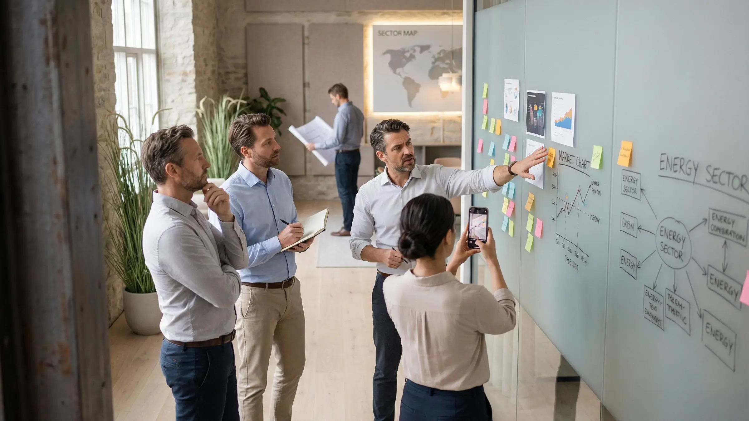 B2B growth strategy pitfalls in the energy sector with visual data analytics and stakeholder discussion