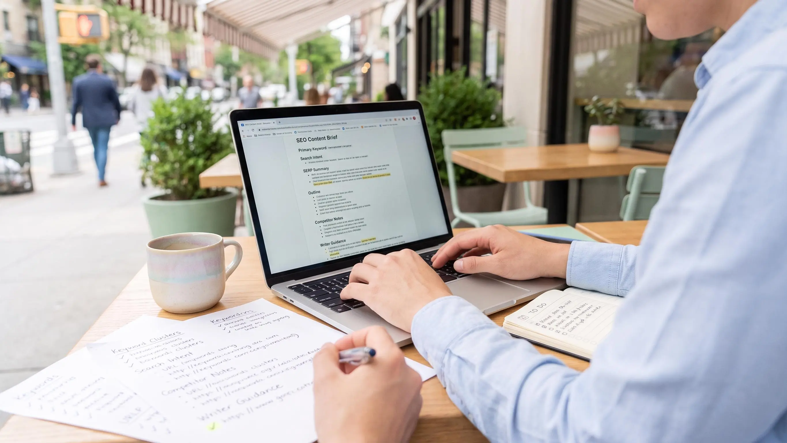 AI content brief generator for SEO workflows cover graphic