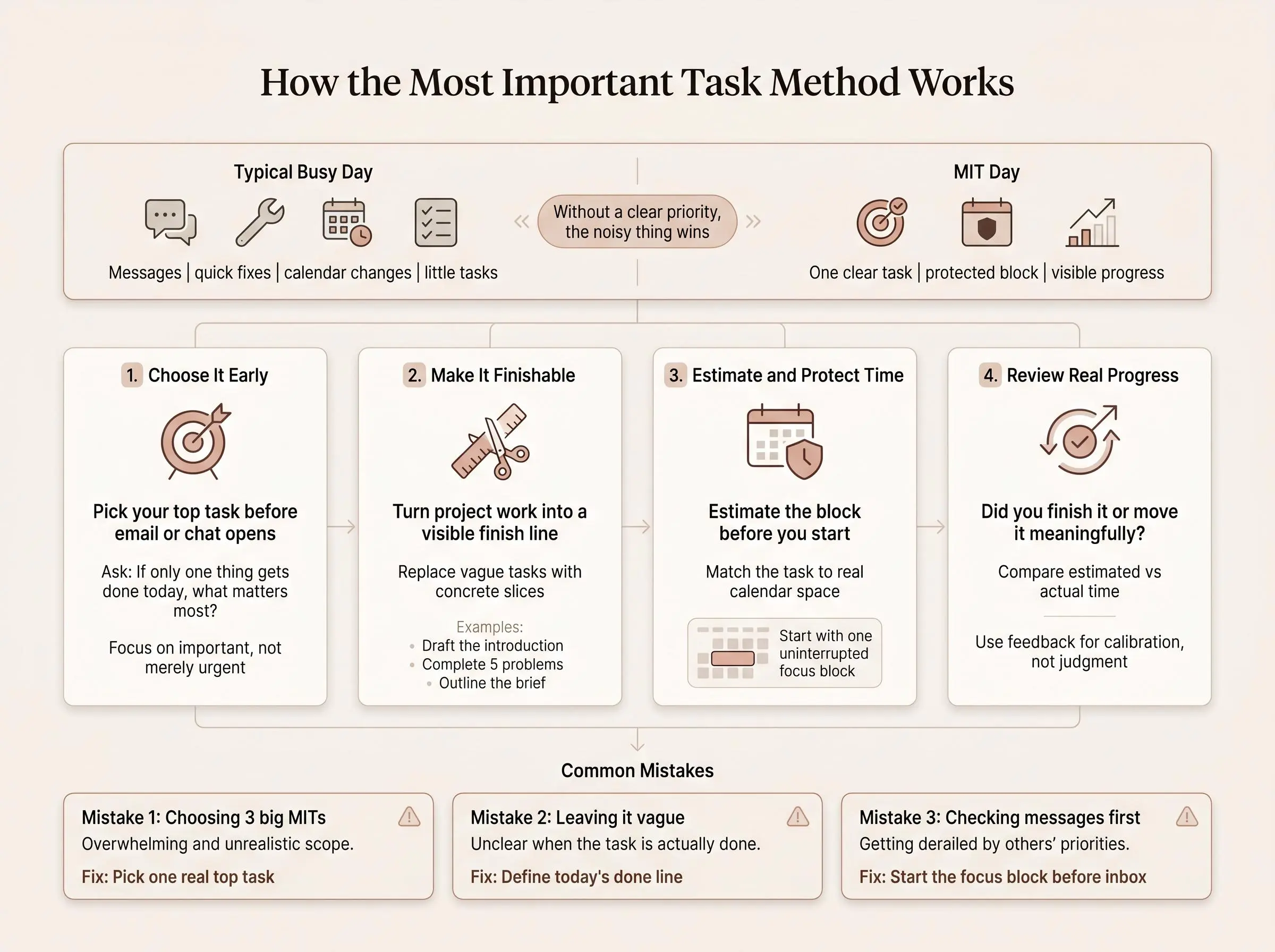 How to use the most important task method for focus that actually happens