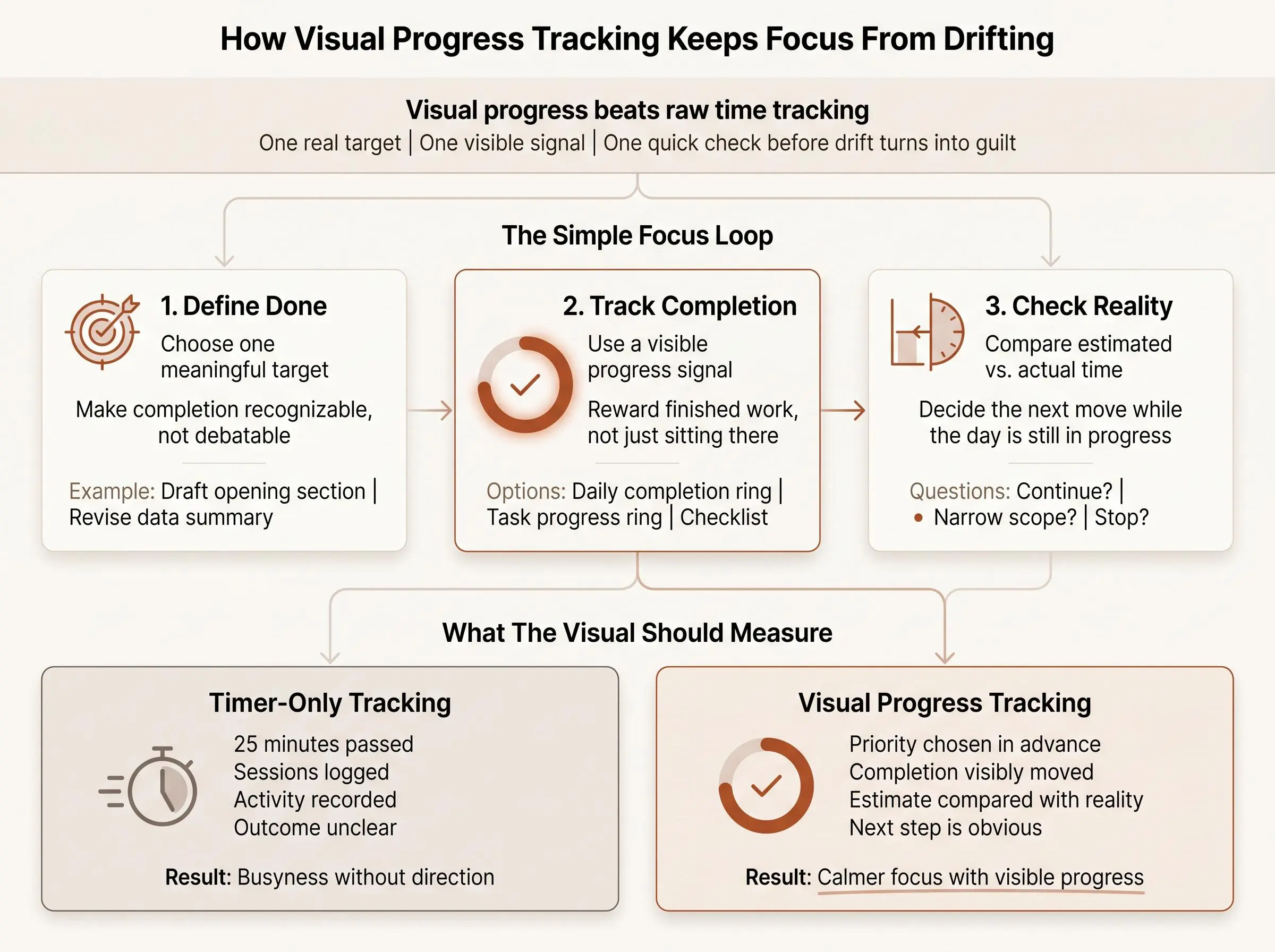 Visual progress tracking anatomy for a progress system that actually sticks