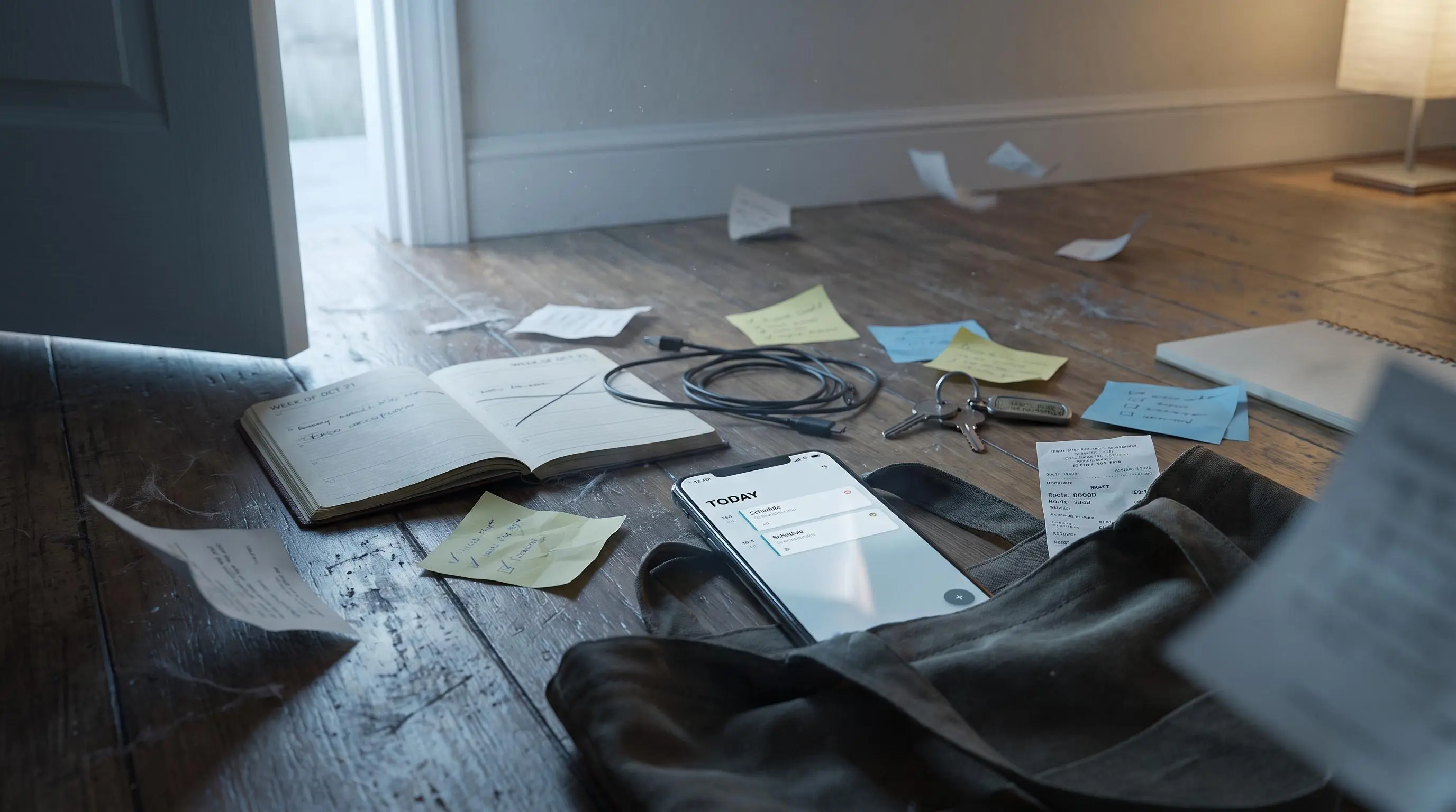 Productivity planner setup in a lightweight app for daily planning workspace