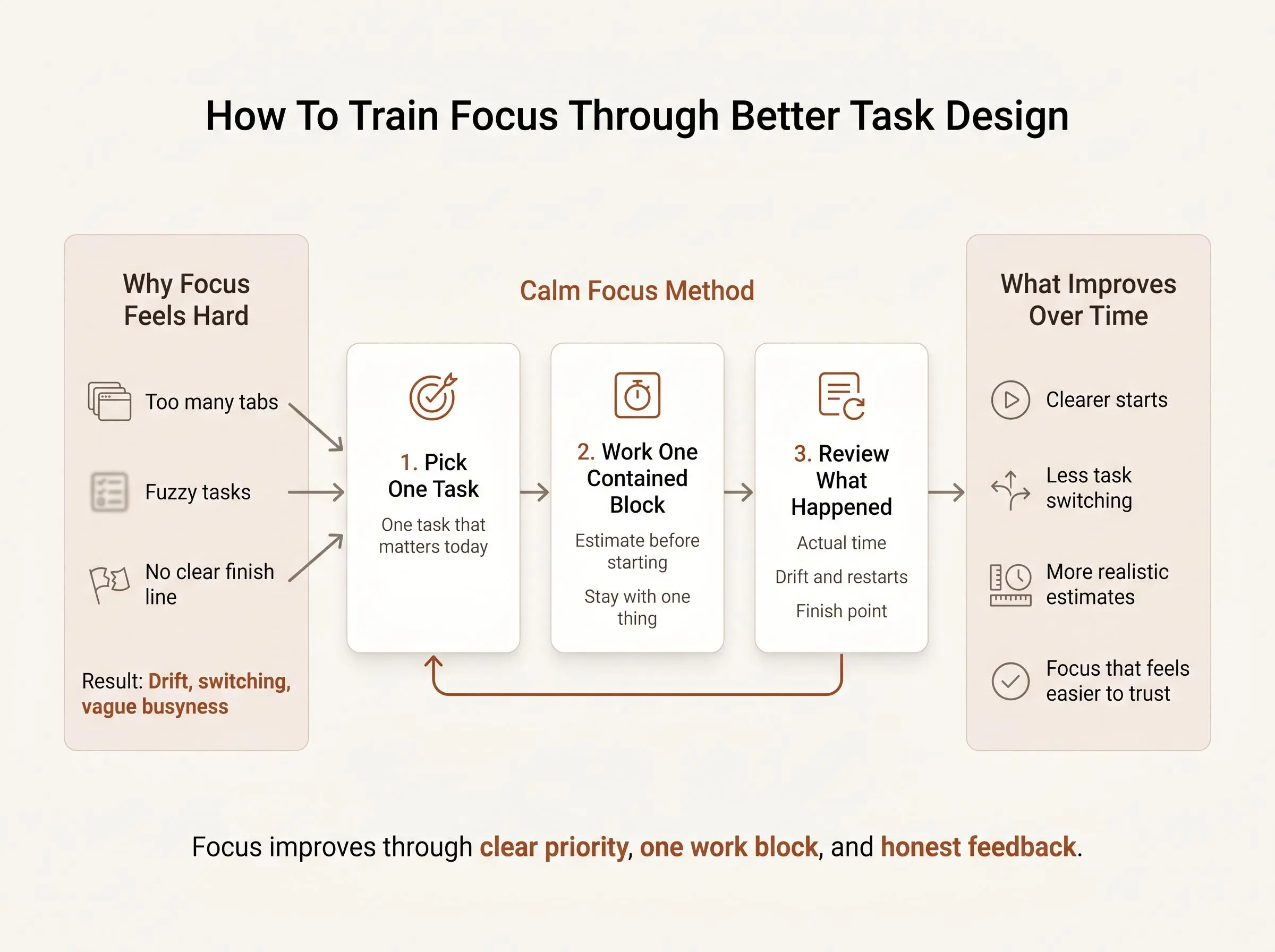 Brain training for focus method for calm study and productive work
