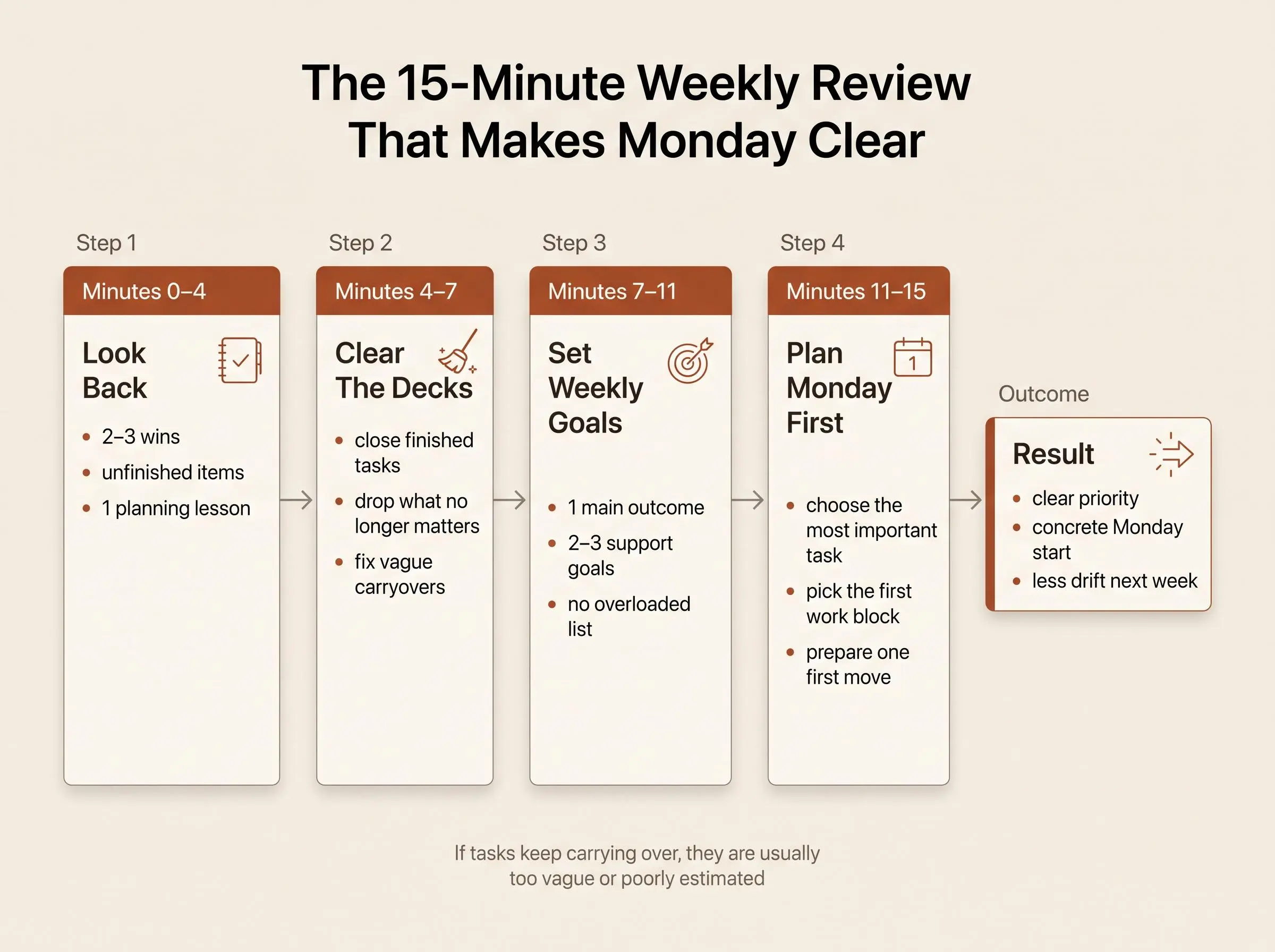 How to do a weekly review in 15 minutes: simple step-by-step weekly review process
