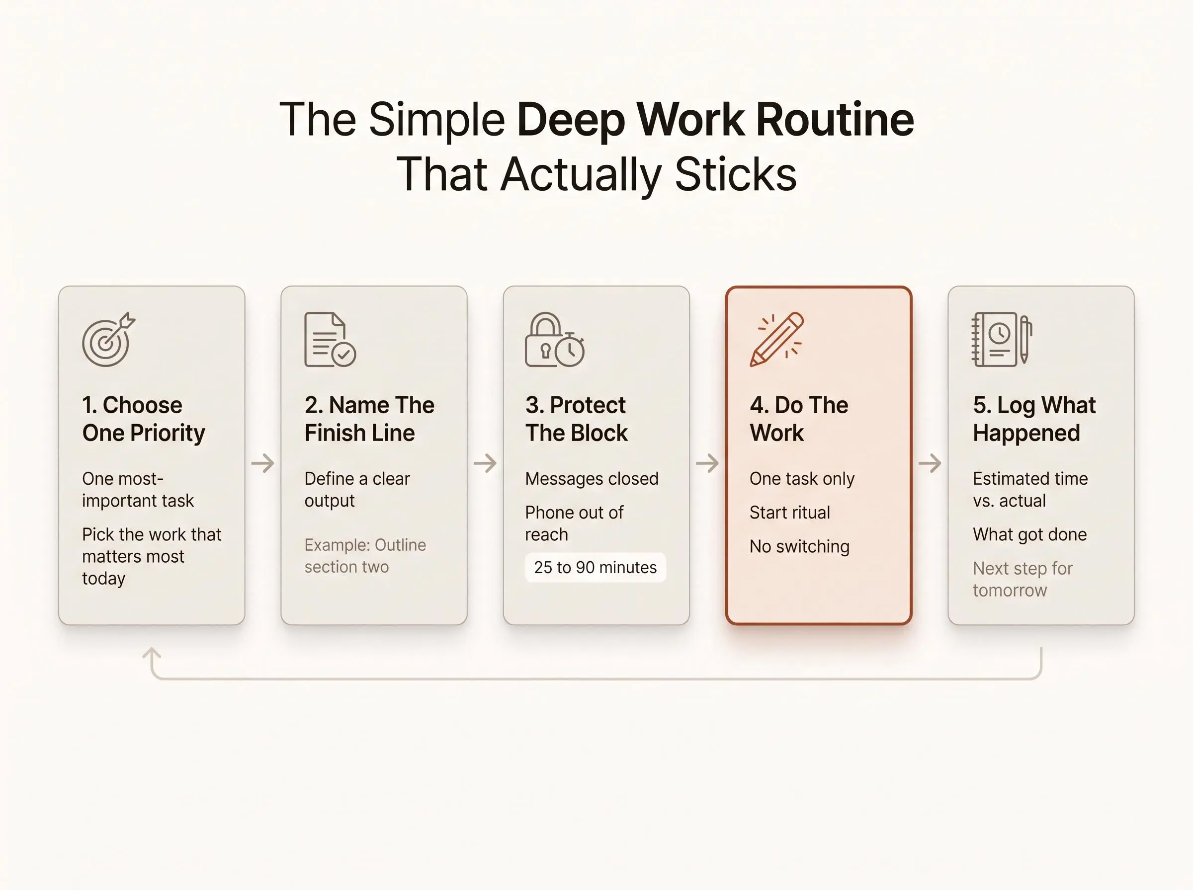 Deep work routine built around one most important task