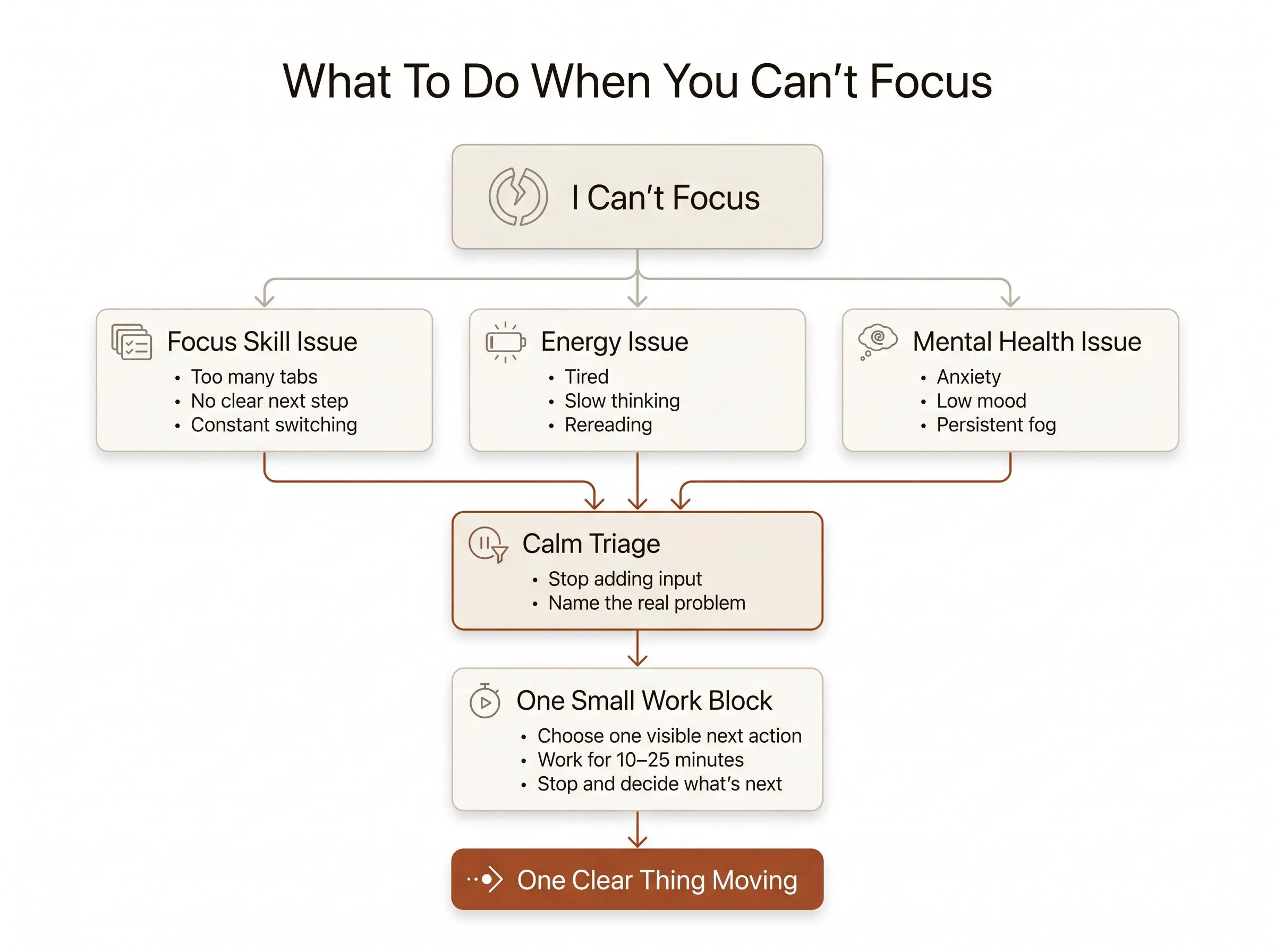 What to do when you cant focus: calm triage for the next 5 minutes